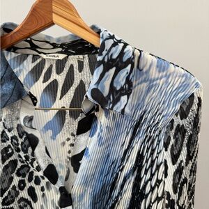 NICOLA Blue and Black Abstract Shirt